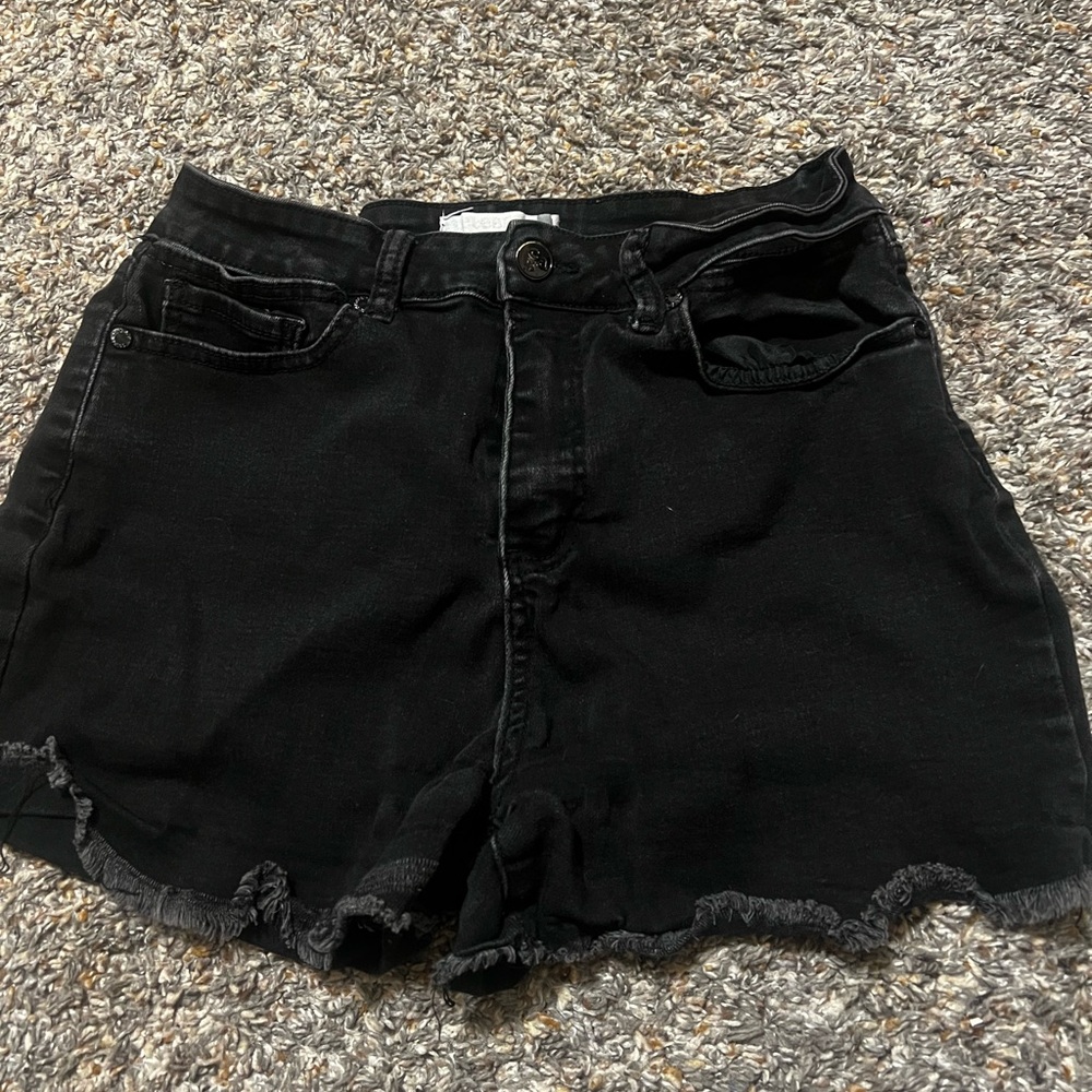 Black jean shorts